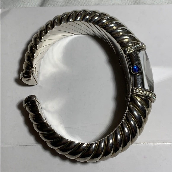 David Yurman T-209M 925 Diamond Bezel Cuff watch - Picture 7 of 11